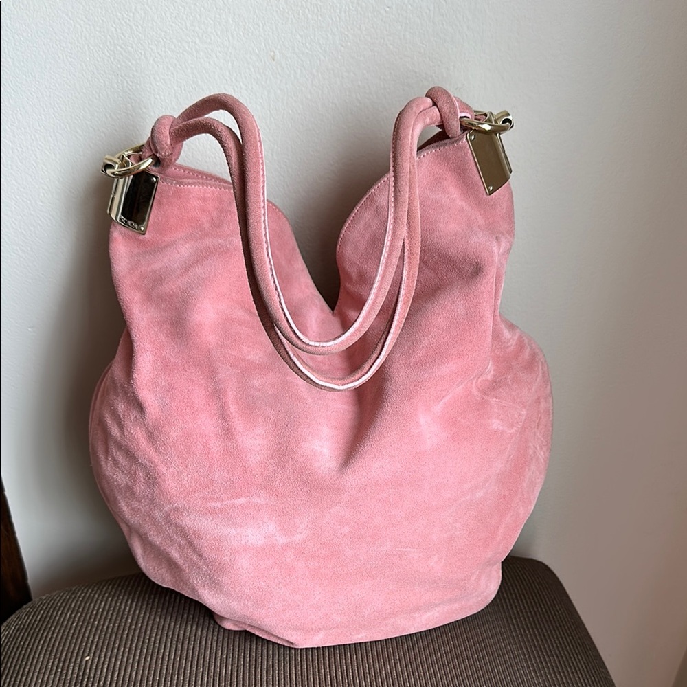 Escada Pink Suede Shoulder Bag